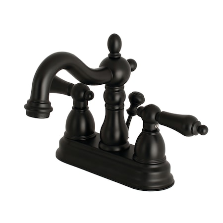 Heritage, 4 Centerset Bathroom Faucet, Matte Black